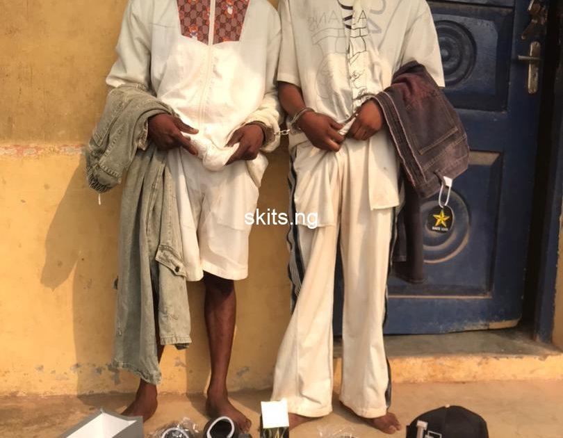 2 Young Men Who Used Fake Alert To Buy Clothes Worth ₦220,000 Caught In Ogun (Photo)