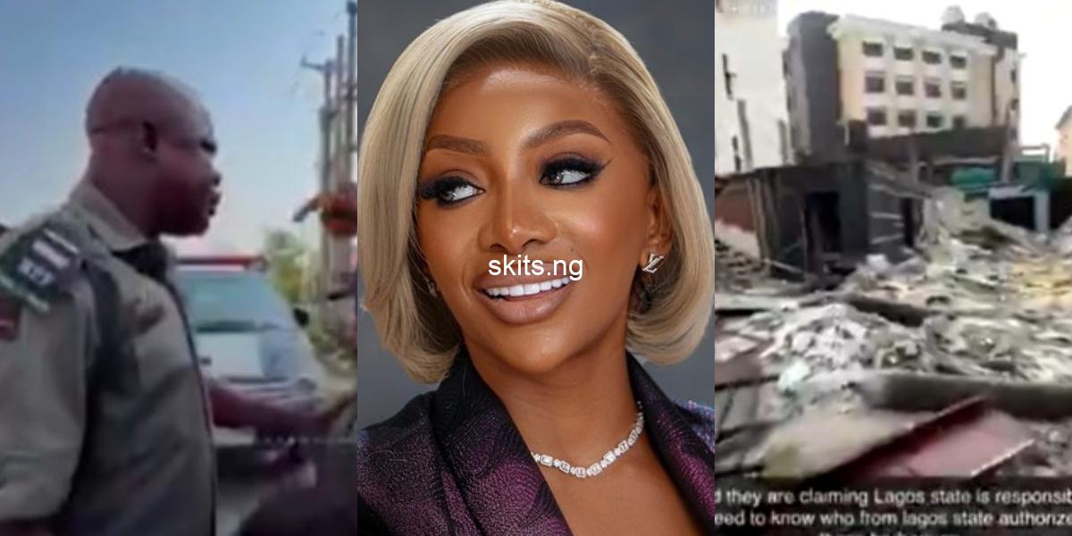 Moment police threatens to slap Chioma Good Hair after demolishing property