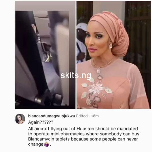 Bianca ojukwu reacts to trending video of ebele obiano engaged in heated argument with a passenger on us flight