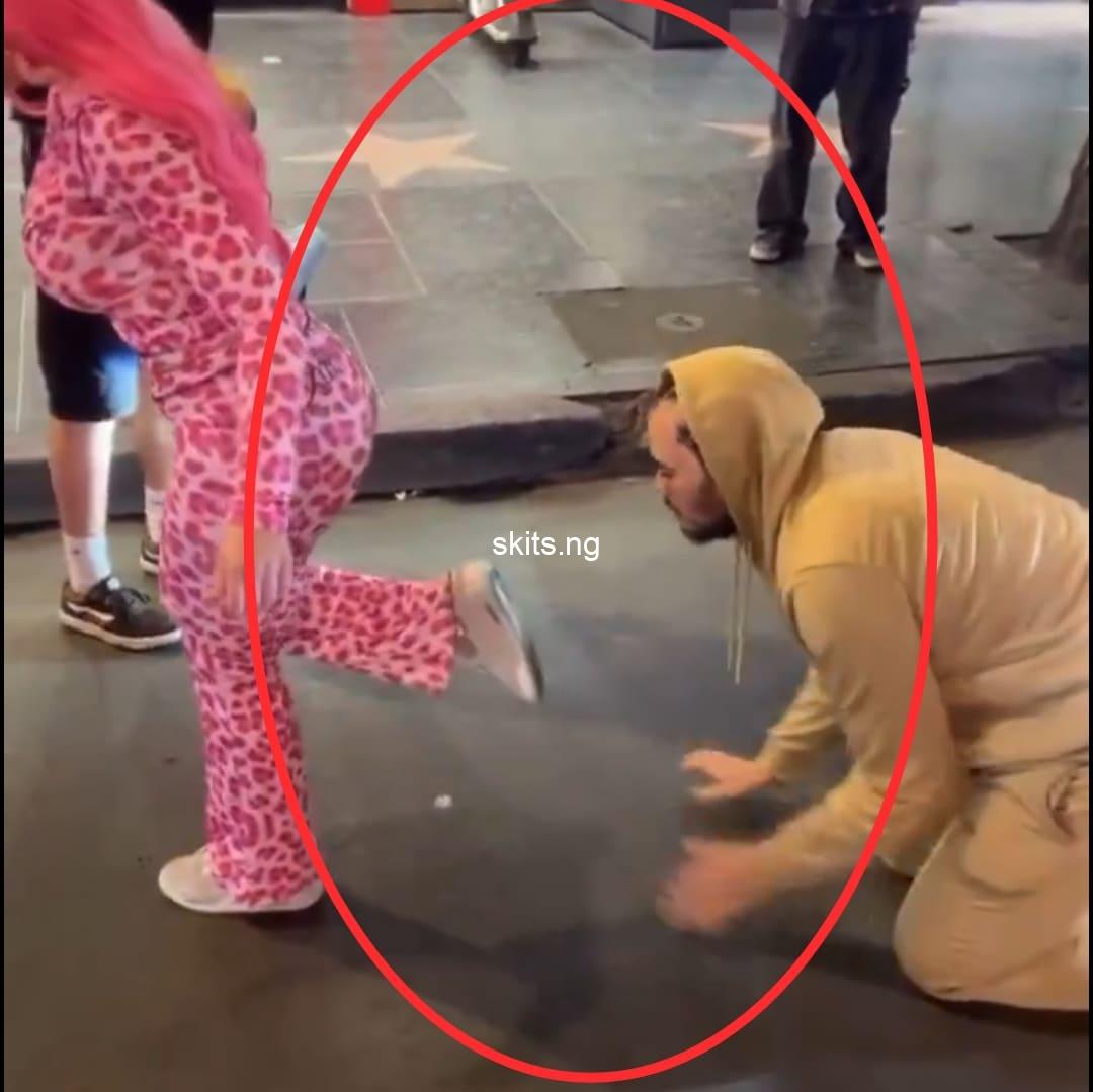 Boyfriend obeys girlfriend’s command to bark and lick her shoe in viral video