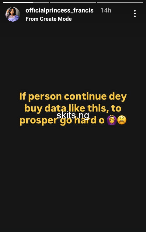To prosper will be hard if one continues to buy data like this bbnaijas princess laments