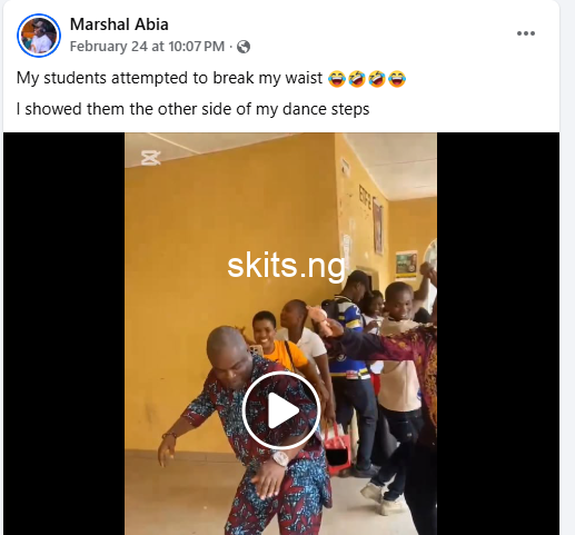 Trending video of nigerian lecturer dancing with his students after class