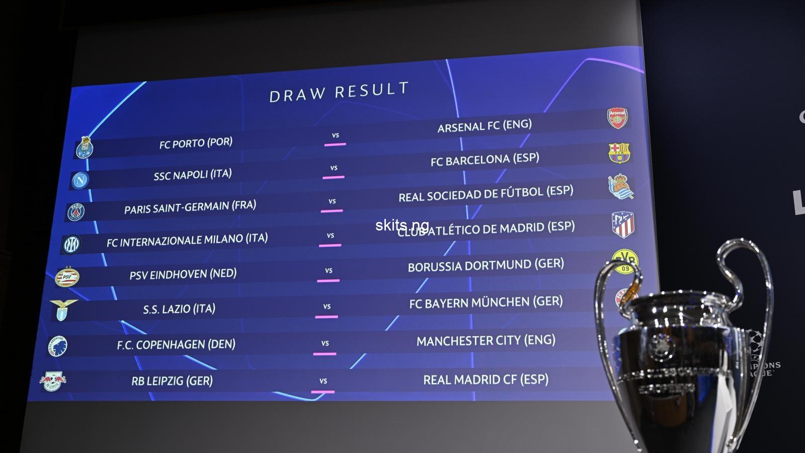 Ucl full round of 16 fixtures