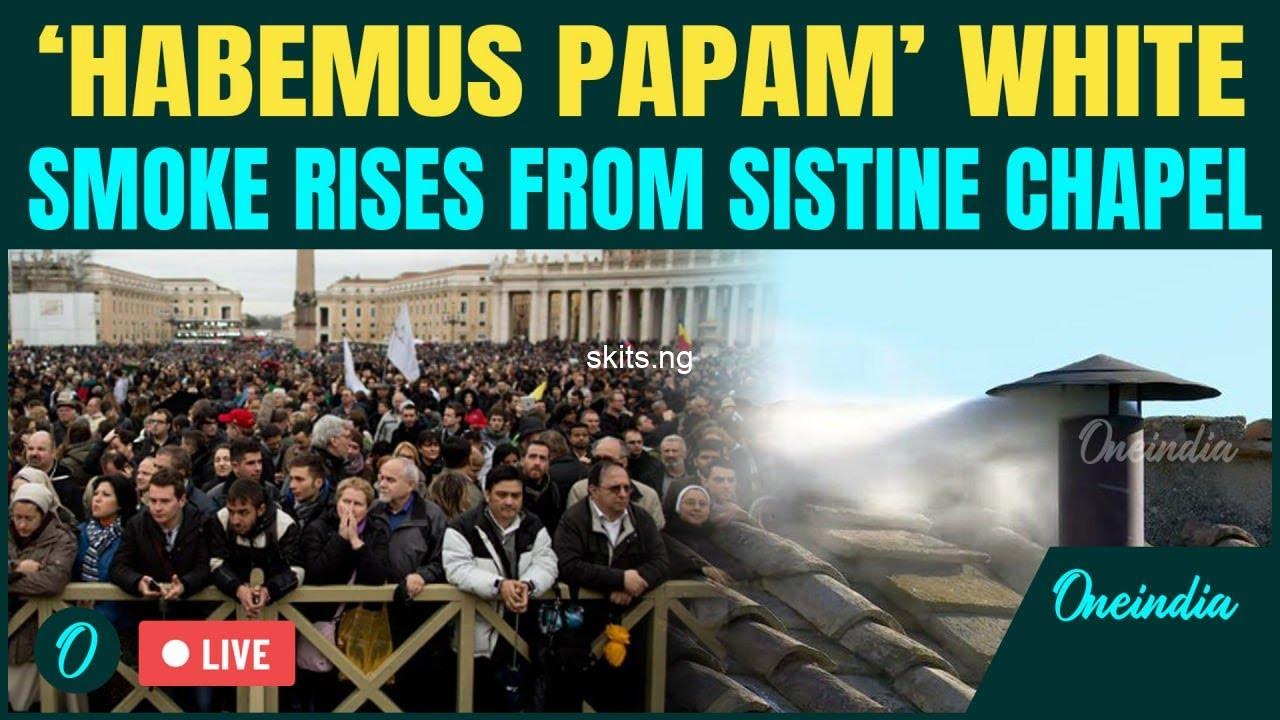 Breaking new pope elected as white smoke billows above the sistine chapel in rome video
