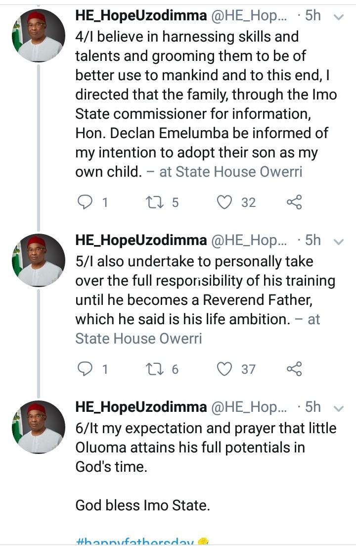 Im now a born again christian governor hope uzodinma accepts christ photos