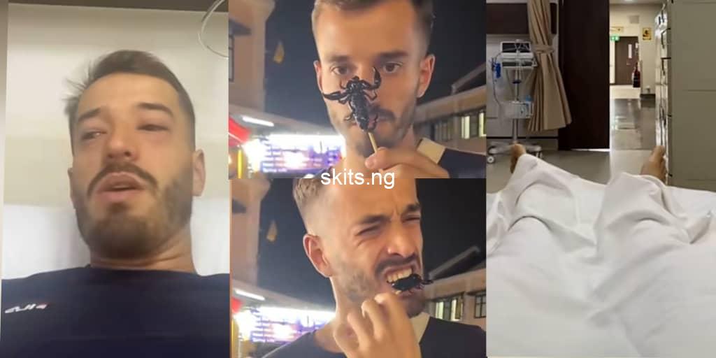 Man hospitalized after eating full roasted scorpion snack