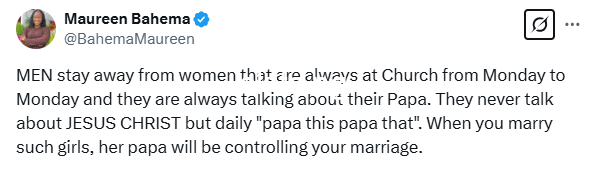 Stay away from women that are always in church woman advises men