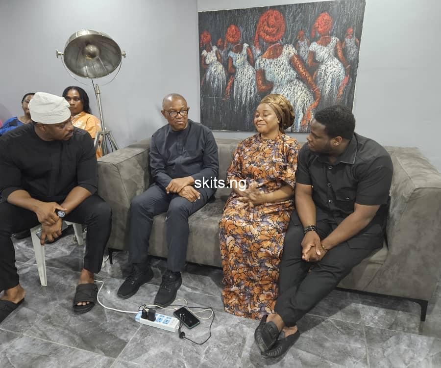 VIDEO.I.NG – Peter Obi gets Big Hug from Late Doyin Okupe’s First Son !