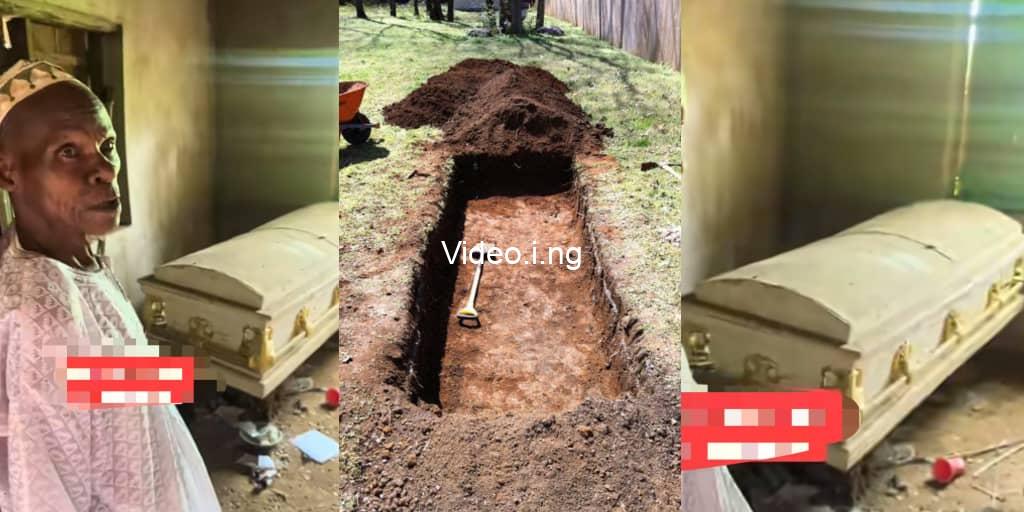 Man prepares for his own burial buys coffin and digs own grave