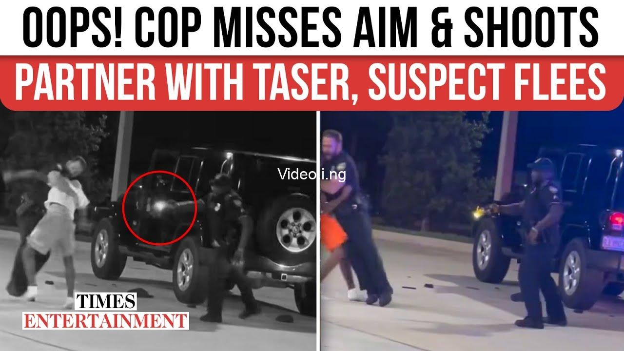 Florida cop accidentally shoots partner with taser while trying to arrest suspect video
