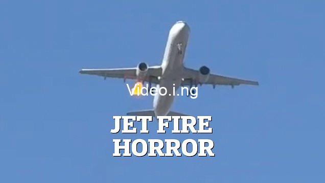 Terror as american airlines plane catches fire mid flight