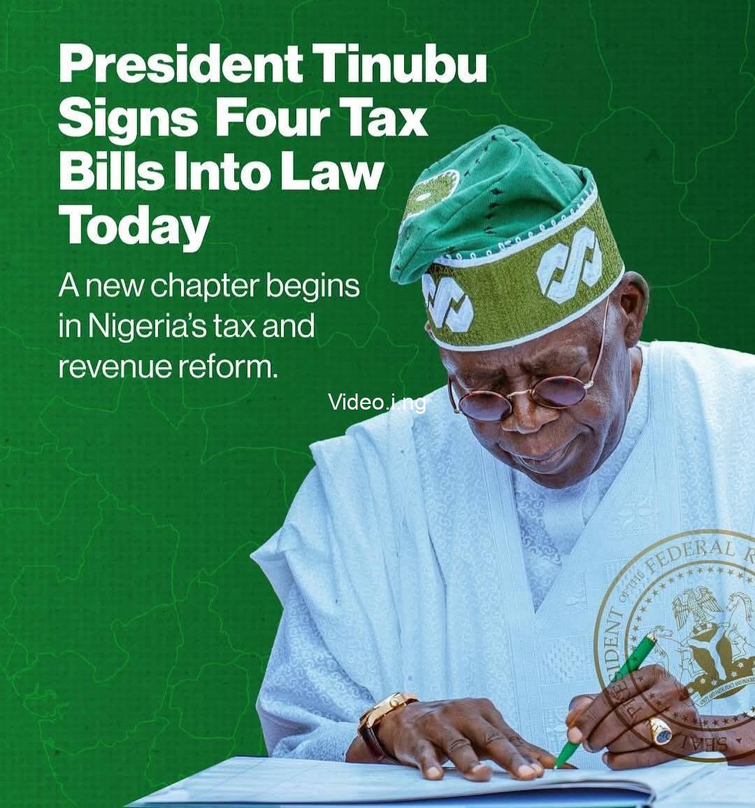 Tinubu to sign four tax reform bills into law