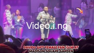 Davido gifts 5000 to female fan during u s concert for giving him complete energy