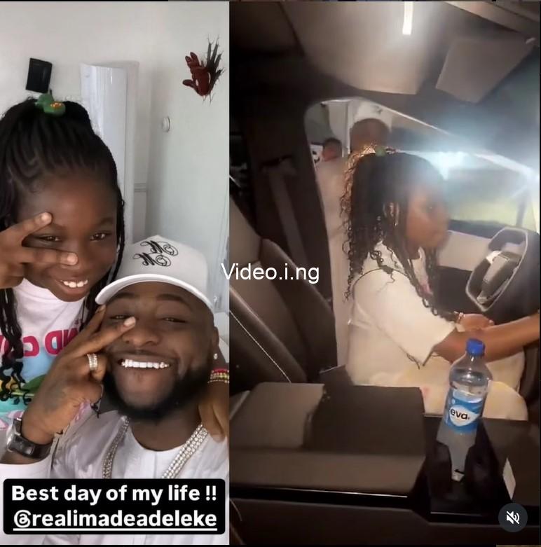 Imade enjoys playtime in her dad davidos cybertruck video