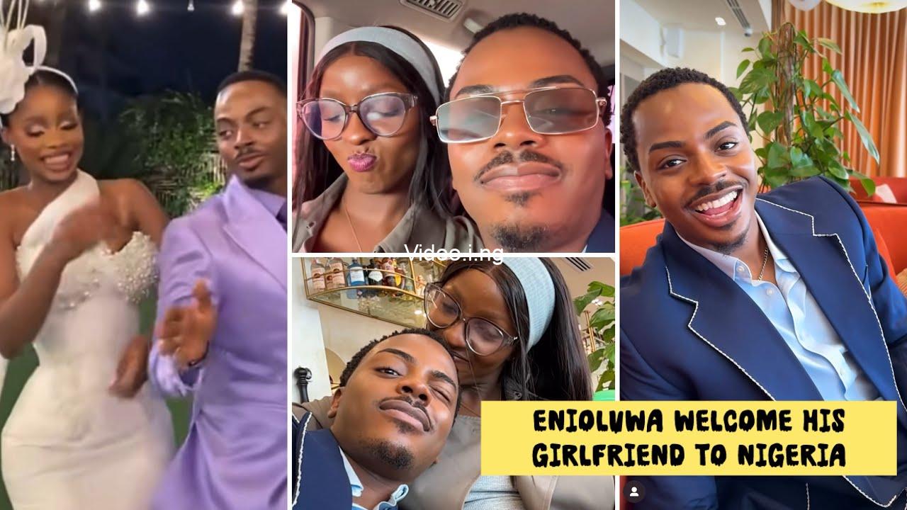 Adorable moment enioluwa welcomes tanzanian girlfriend to nigeria
