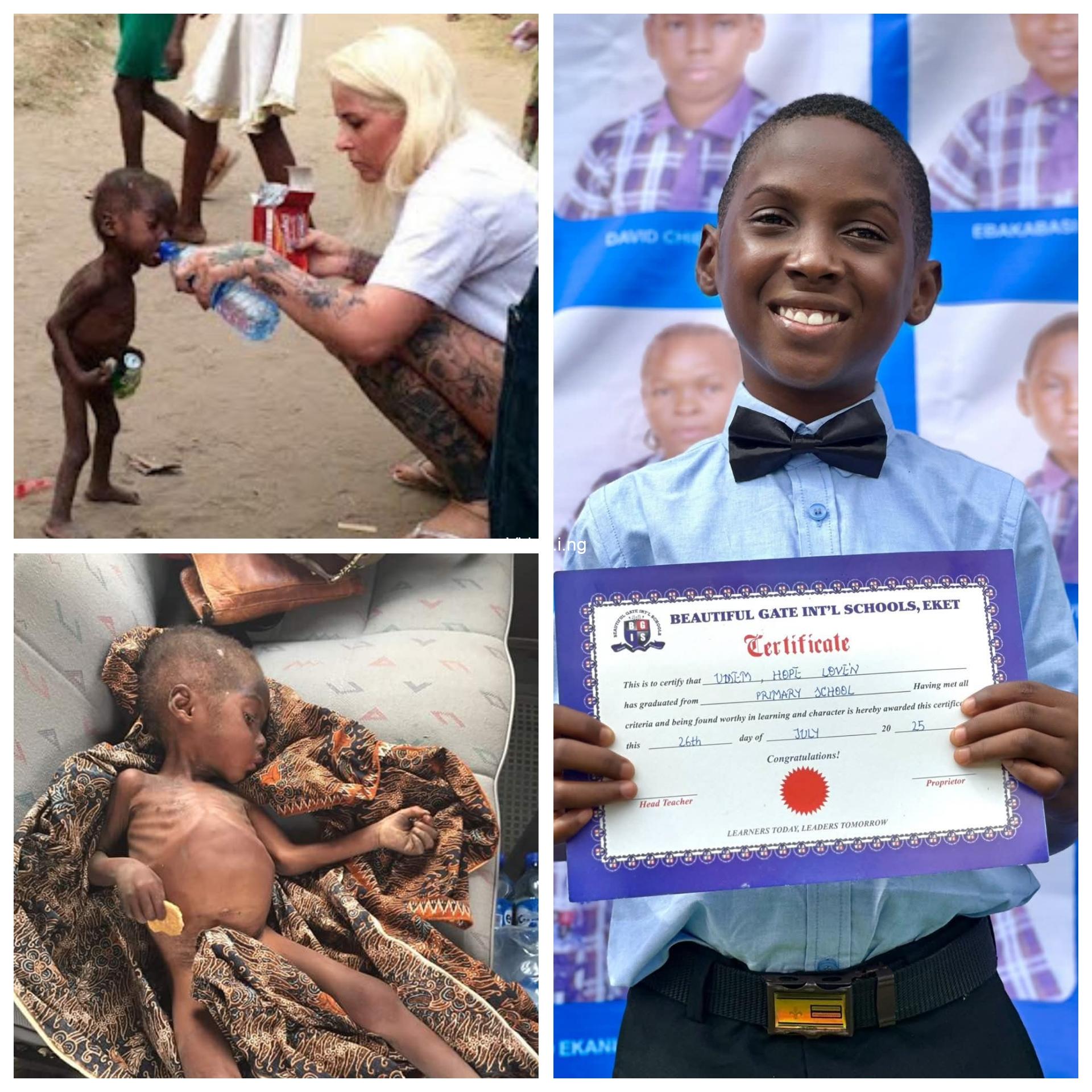 Akwa ibom boy who was branded a witch and left to die graduates from primary school