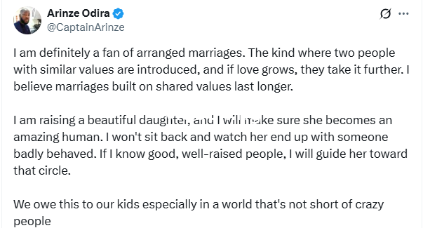I wont sit back and watch my daughter end up with a badly behaved person nigerian man expresses support for arranged marriage