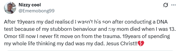 Nigerian man discovers hes not the biological son of the man he thought was his father after dna test