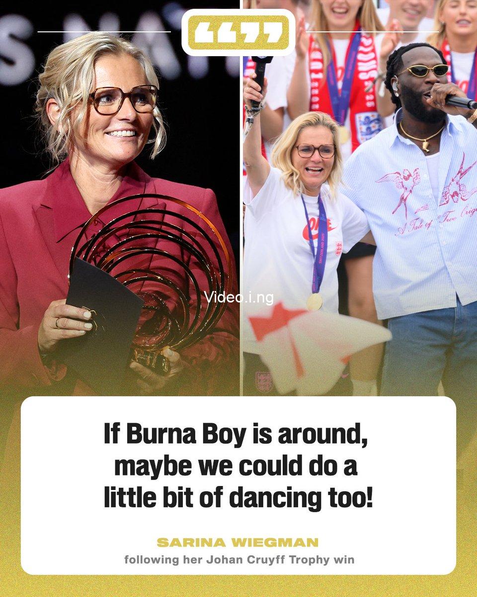 Sarina wiegman shows her love for burna boy in memorable ballon dor moment