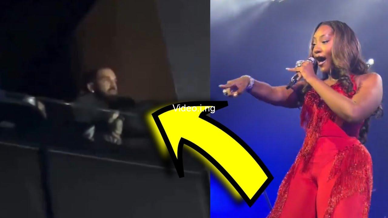 Drake makes an appearance at tems show in toronto watch video