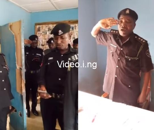See the video of police officers singing the new national anthem that has got Nigerians talking (video)