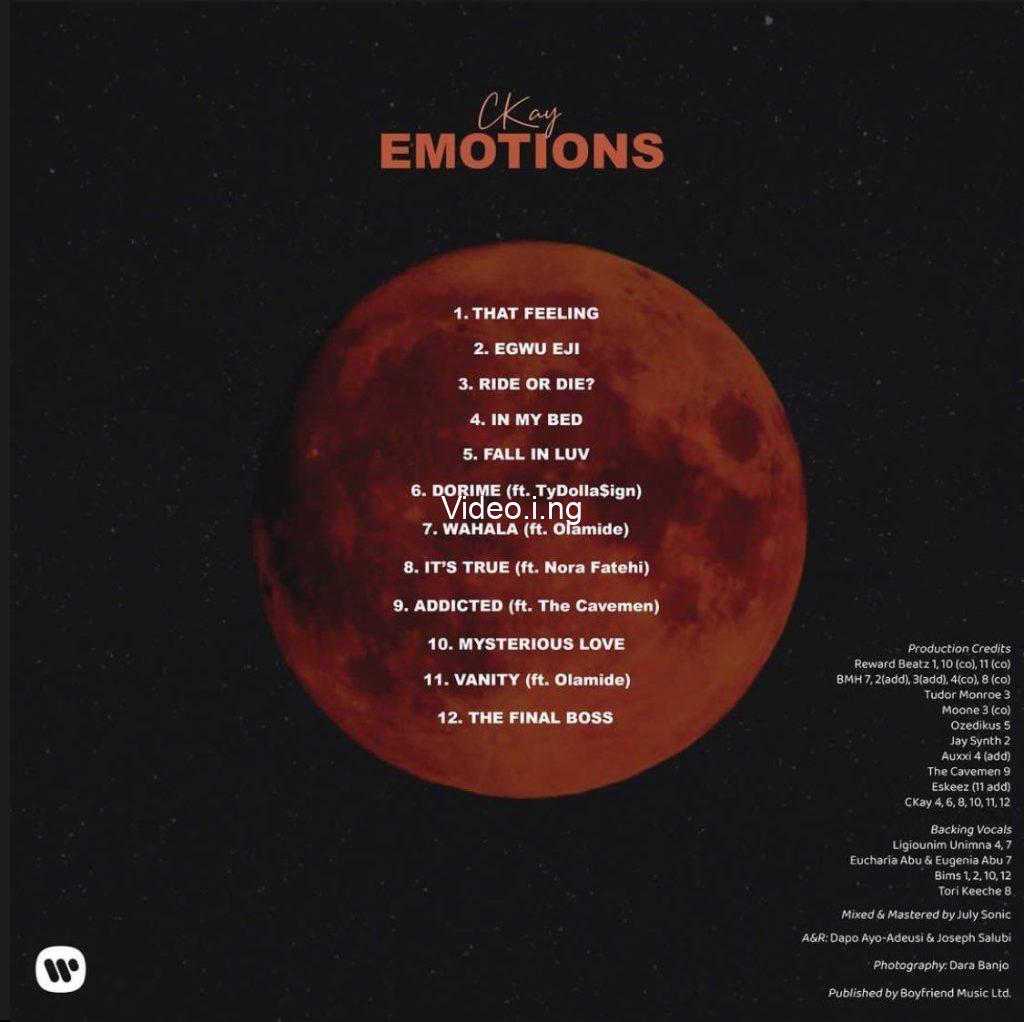 Ckay reveals new emotions album tracklist