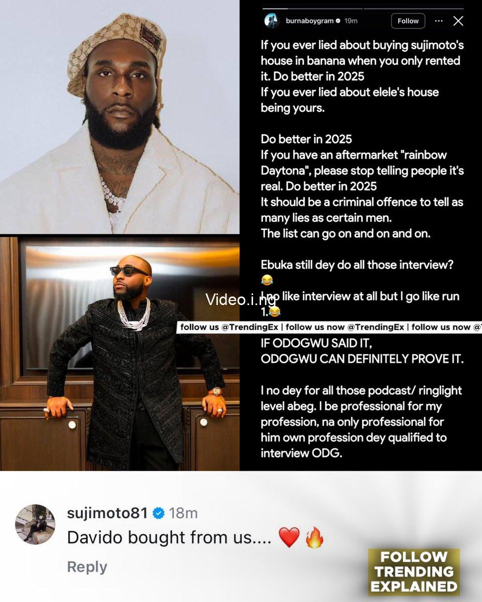 ‘If you lied about buying a house in Banana when you only rented it, do better in 2025’ – Burna Boy