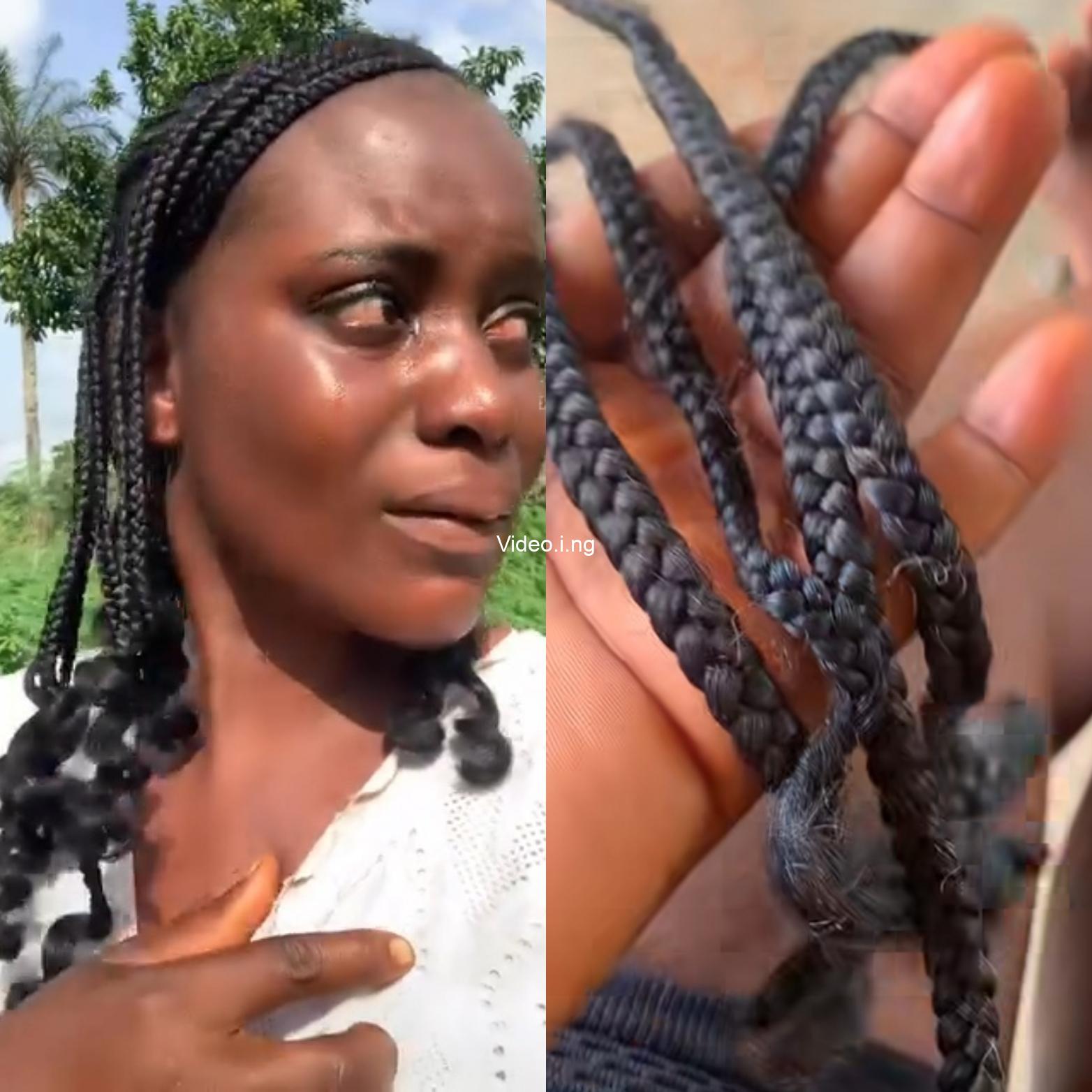 Mother of three cries out accuses husband of beating her up and pulling braids out of her scalp video