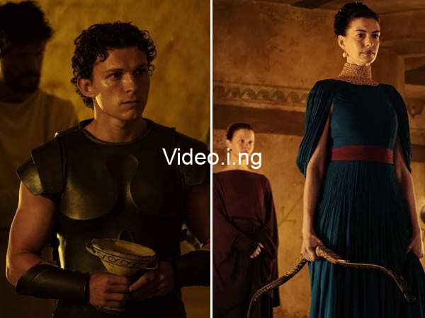 New The Odyssey Images Show Tom Holland, Mia Goth, & Anne Hathaway