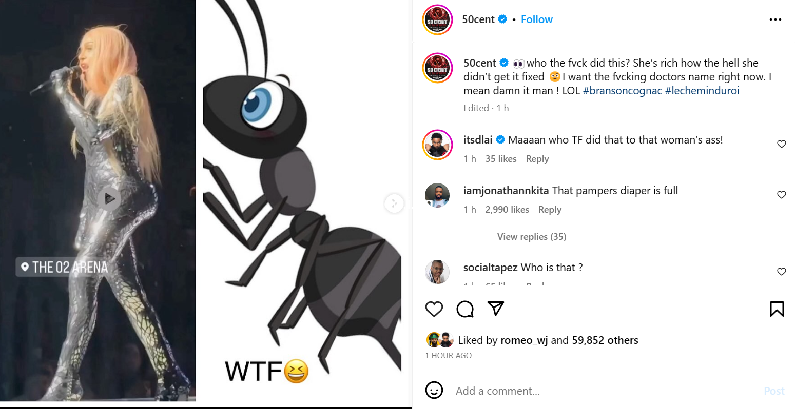50 cent mocks madonna over her plastic surgery