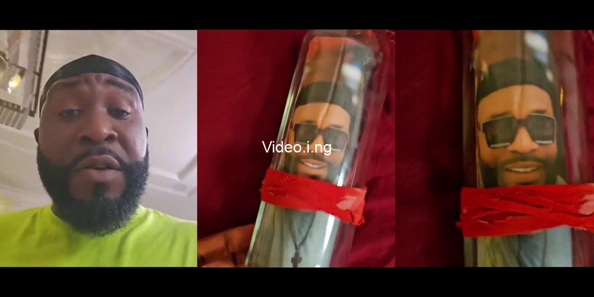 Man in shock as he sees his pictures inside bottles with red cloth