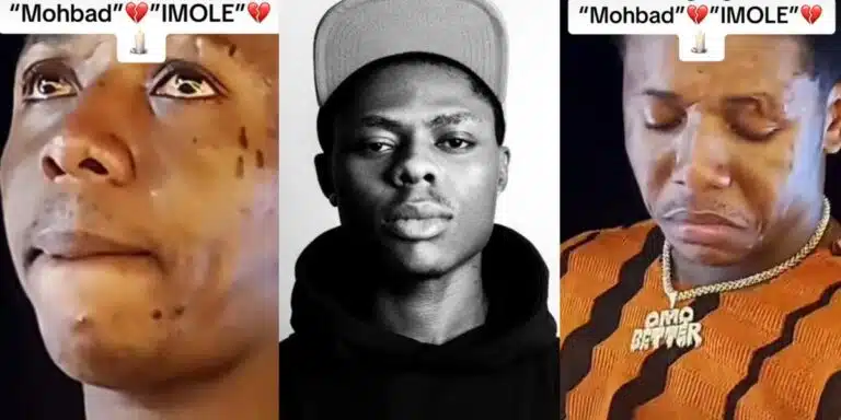 Rip mohbad small doctor freezes on stage moved to tears as late mohbads song plays