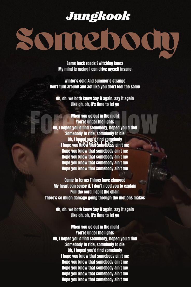 Somebody lyrics by jung kook