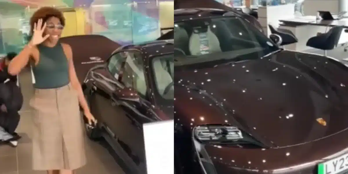 Video burna boys sister buys 2024 porsche taycan worth over