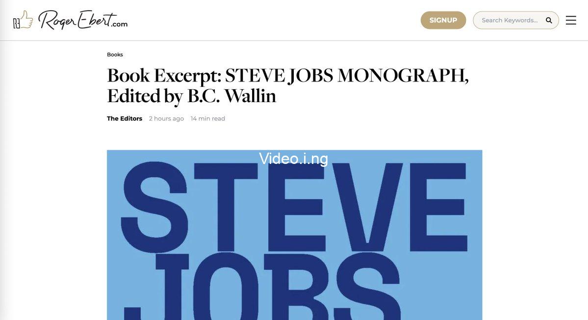 Book Excerpt: STEVE JOBS MONOGRAPH, Edited by B.C. Wallin