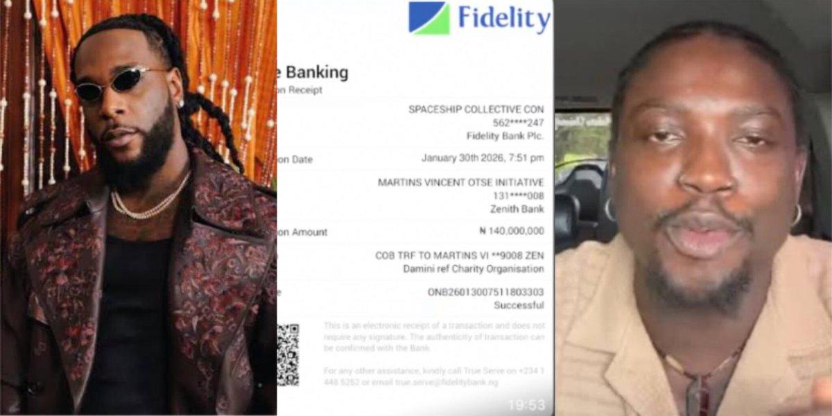 Burna boy donates n140 million to verydarkmans ngo becomes highest single donor