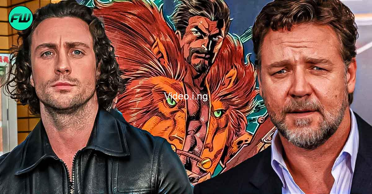 Russell crowe teases kraven the hunter spider man spin off with james bond candidate aaron taylor johnson will be unexpectedly dark unlike mcu movies